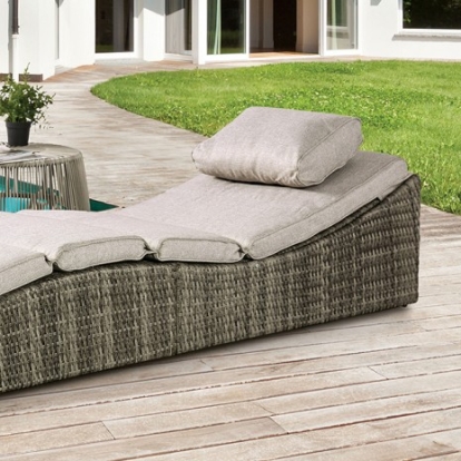 Furniture Of America Kesi Transitional Fabric, Foam, Pe Rattan, Steel Natural Patio Folding Bed | FM80015NT