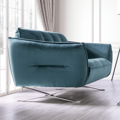 Furniture Of America Civellutino Contemporary Engineered Wood, Metal, Velvet-Like, Others Teal Loveseat | FM90004TL-LV-PK