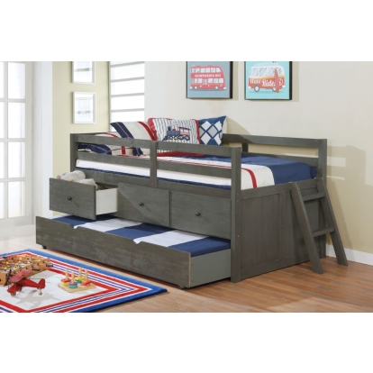Anisa Wire-Brushed Gray Twin Loft Bed Model FOA-BK651GY-BED by Furniture of America