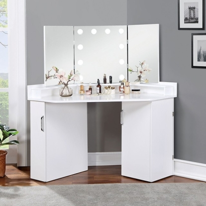 Lorybelle White Vanity Set Model FOA-DK5134WH-PK by Furniture of America