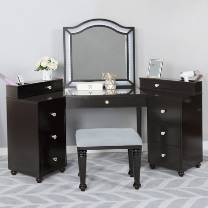 Tracie Obsidian Gray Vanity Set Model FOA-DK5686DG-PK by Furniture of America
