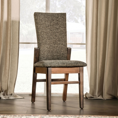 Kristine Walnut/Gray Side Chair (Set of 2) Model FOA3006SC-2PK by Furniture of America