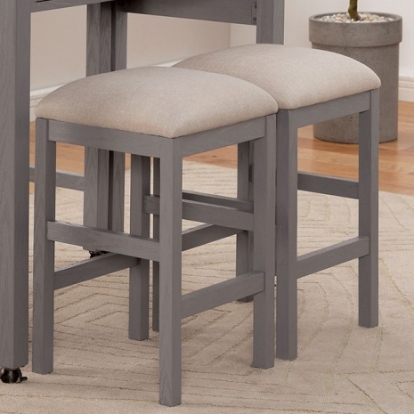 Furniture of America Whitehall Rustic Linen-Like Solid with Wood Veneer Light Gray-Beige Stool Model FOA3544LG-ST-2PK