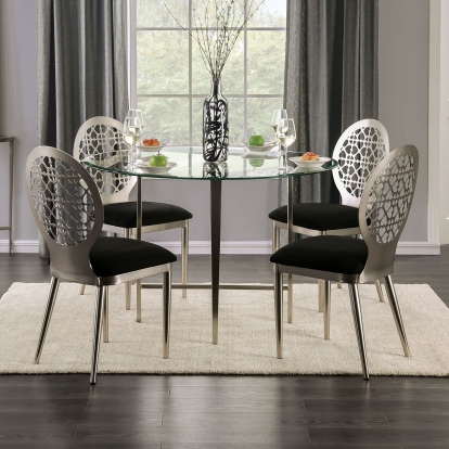 Abner Silver 5 Piece Dining Table Set Model FOA3743T-5PC by Furniture of America