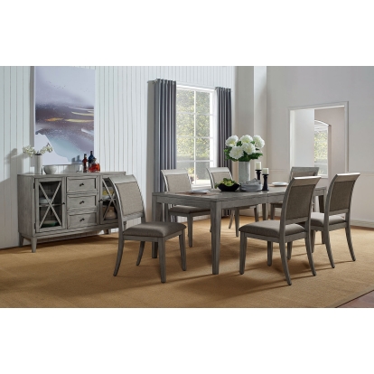 Marla Gray Dining Table with 1 X 18" Leaf Model FOA3785T by Furniture of America