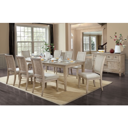Cerise Natural Tone/Beige Dining Table with 1 X 18" Leaf Model FOA3786T by Furniture of America