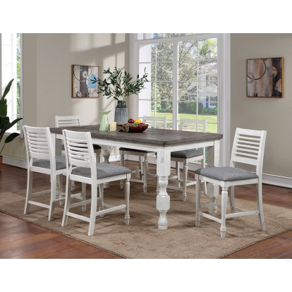 Calabria Antique White/Gray Counter Height Table Model FOA3908PT by Furniture of America