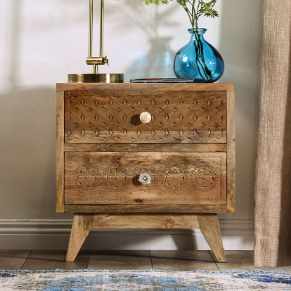 Blanchefleur Weathered Light Natural Tone Night Stand Model FOA51005 by Furniture of America