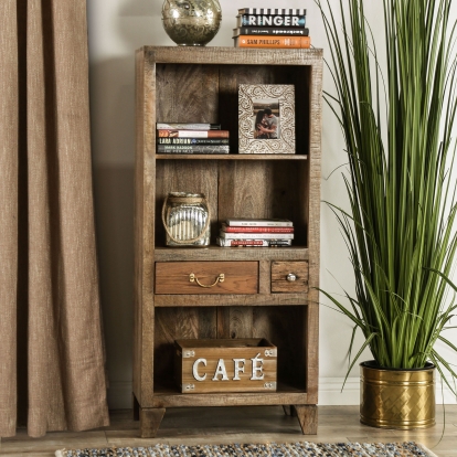 Saffronwald Multi Brown Bookshelf Model FOA51015 by Furniture of America