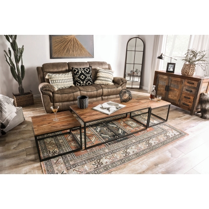 Larkspur Natural Tone/Black 3 Piece Table Set Model FOA51025 by Furniture of America