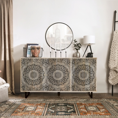 Oleana Natural/Black Cabinet Model FOA51044 by Furniture of America