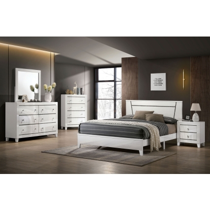 Magdeburg White Full Bed Model FOA7038WH-F by Furniture of America