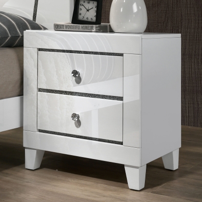 Magdeburg White Night Stand Model FOA7038WH-N by Furniture of America