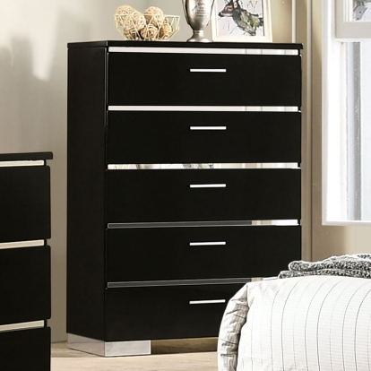 Carlie Black/Chrome Chest Model FOA7039C by Furniture of America
