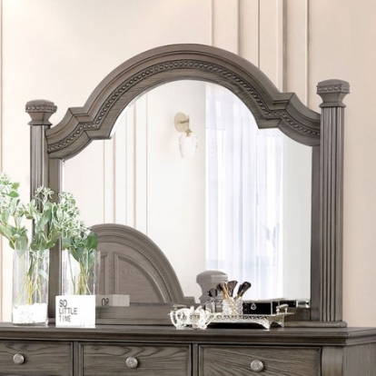 Furniture of America Pamphilos Traditional Solid with Wood Veneer Gray Mirror Model FOA7144GY-M