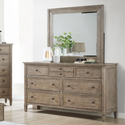 Anneke Wire-Brushed Warm Gray Dresser Model FOA7173D by Furniture of America