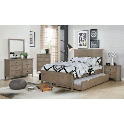 Vevey Wire-Brushed Warm Gray 4 Piece Full Bedroom Set Model FOA7175F-4PC by Furniture of America