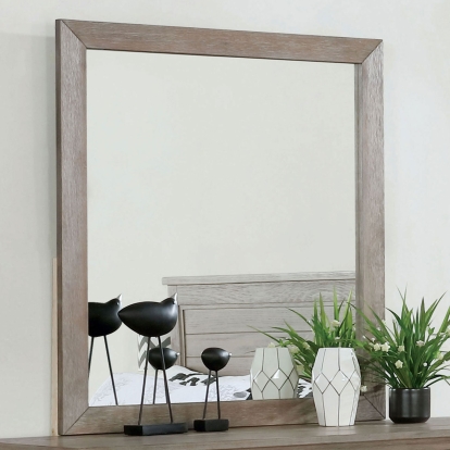 Vevey Wire-Brushed Warm Gray Mirror Model FOA7175M by Furniture of America