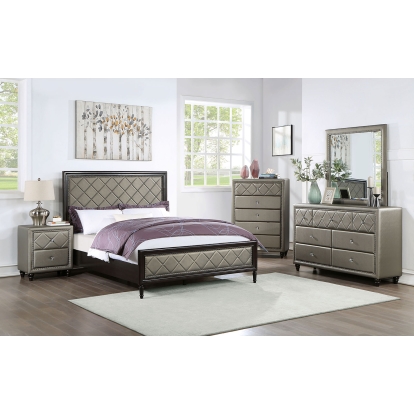 Xandria Espresso 4 Piece Queen Bedroom Set Model FOA7224EX-Q-4PC by Furniture of America