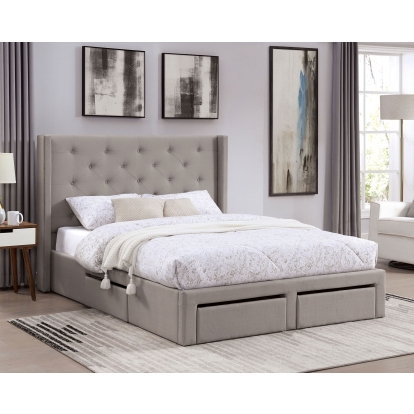 Mitchelle Warm Gray Queen Bed Model FOA7242GY-Q-BED by Furniture of America