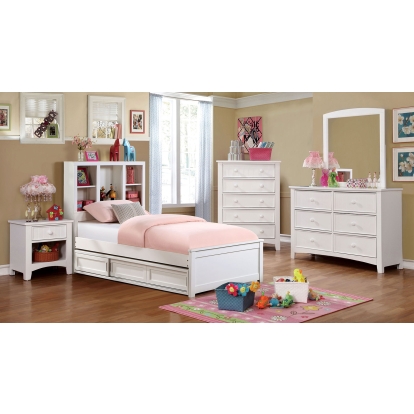 Marilla White Twin Bed Model FOA7256WH-T-BED by Furniture of America