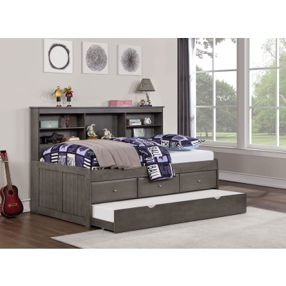 Tibalt Dark Gray Full DayBed with Trundle Model FOA7466GY-F-BED by Furniture of America