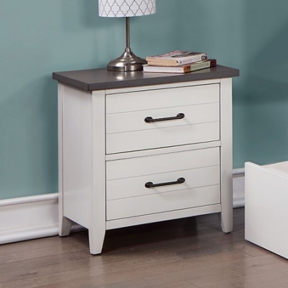 Furniture Of America Priam Contemporary Solid Wood, Others White/Gray Night Stand | CM7467WH-N