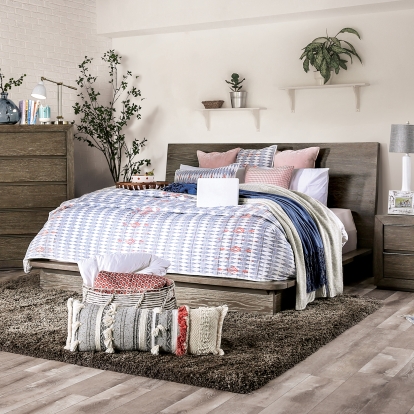 Pickstown Light Walnut Queen Bed Model FOA7491Q-BED by Furniture of America