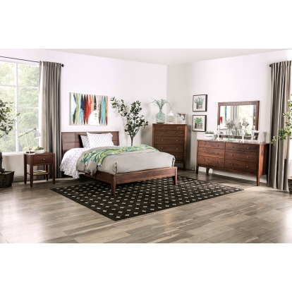 Willamette Espresso 5 Piece Queen Bedroom Set with Night Stand Model FOA7601Q-5PC-2NS by Furniture of America