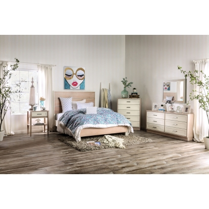 Roseburg Sunbleached/White California King Bed Model FOA7605CK-BED by Furniture of America