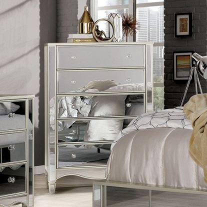 Furniture of America Eliora Glam Mirror Resin Solid with Wood Silver Chest Model FOA7890C