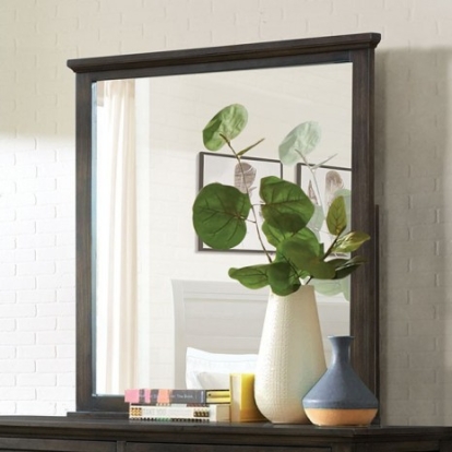 Furniture of America Alaina Transitional Solid with Wood Veneer Walnut Mirror Model FOA7916M