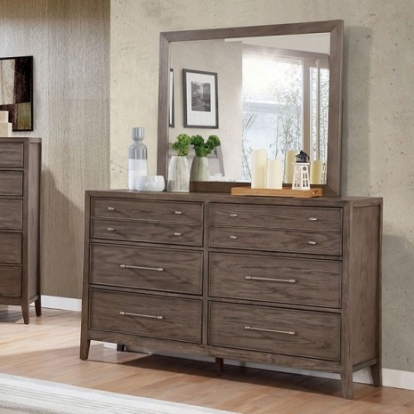Furniture of America Tawana Transitional Solid with Wood Veneer Warm Gray Dresser Model FOA7918D