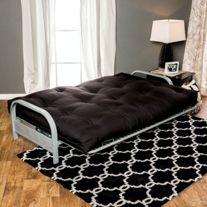Furniture of America Plosh Contemporary Cotton Polyester Black 8" Black Futon Mattress with Spring Model FP-2415BK