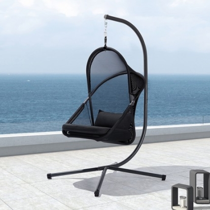 Furniture Of America Crush Modern Polyester, Steel Black Swing Chair | GM-1011BK