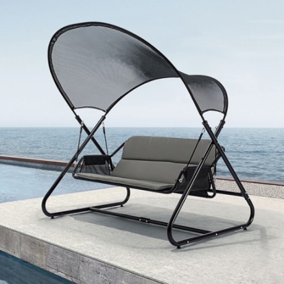Furniture Of America Sandor Modern Polyester, Steel Black Swing Chair | GM-1013BK