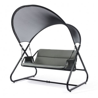 Furniture of America Sandor Modern Polyester Steel Black Swing Chair Model GM-1013BK