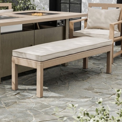 Furniture Of America Bordeaux Contemporary Aluminum, Polyspun Fabric, Stainless Steel Natural/Beige Bench | GM-2021