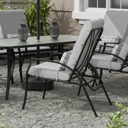 Furniture of America Palma Contemporary Polyspun Fabric Steel Black-Gray Adjustable Chairs (6-Ctn) Model GM-2023-6PK