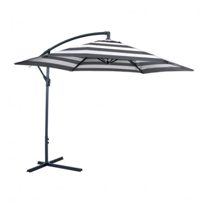 Furniture Of America Glam Modern Polyester, Steel Black/White Cantilever Umbrella W/ Led | GM-3003BW