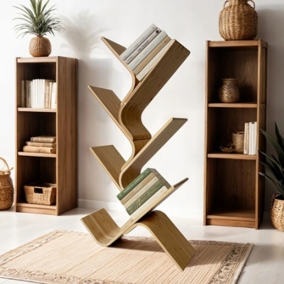Furniture Of America Imbler Contemporary Bamboo Natural Shelf | GM-5007