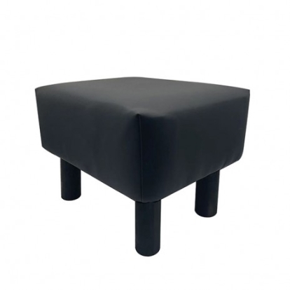 Furniture of America Vale Contemporary Leatherette Solid with Wood Black Footstool (2-Ctn) Model GM-5011-2PK