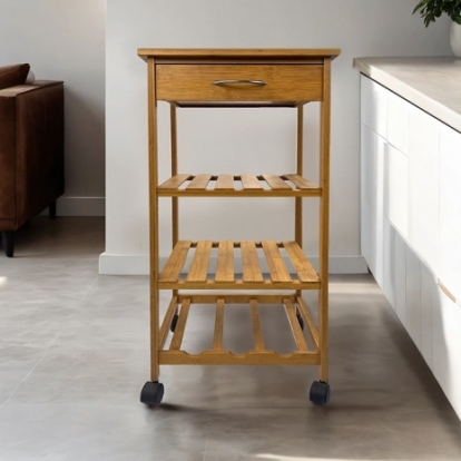 Furniture Of America Potter Contemporary Bamboo Natural Trolley | GM-5017