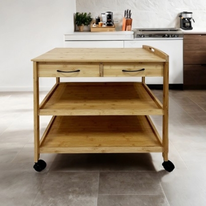 Furniture Of America Watter Contemporary Bamboo Natural Trolley | GM-5020