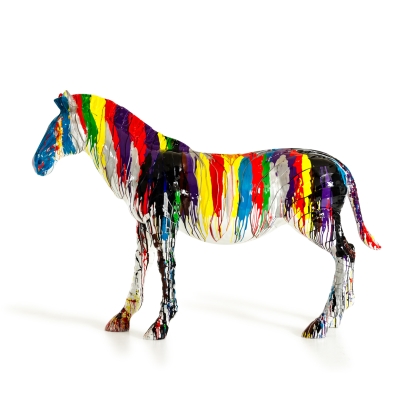 Modrest Large Rainbow Zebra Sculpture Sculpture furniture-00171061 Vig Furniture VGTHTH-171