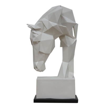 Modrest Horse - Geometric White Sculpture Sculpture White furniture-00178014 Vig Furniture VGTHDS0071-HORSE