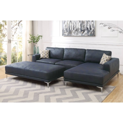 Poundex 2-Piece Sectional Set With 2 Accent Pillows Model F6430