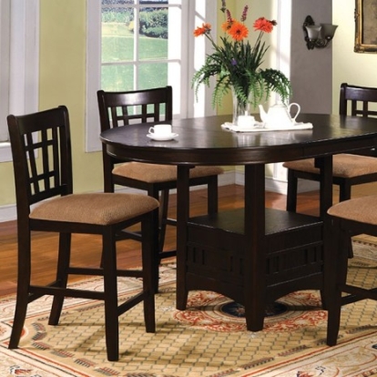 Furniture of America Metropolis Cottage Solid with Wood Veneer Espresso Oval Counter Ht. Table Model CM3032PT