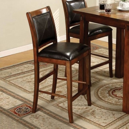 Furniture of America Living Stone Transitional Leatherette Tobacco Oak Bar Stool (2-Box) Model CM3590BC-2PK