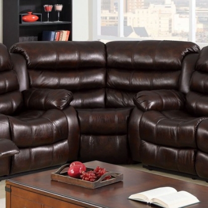 Furniture Of America Berkshire Transitional Bonded Leather Match Rustic Brown Corner Chair | CM6551CNR